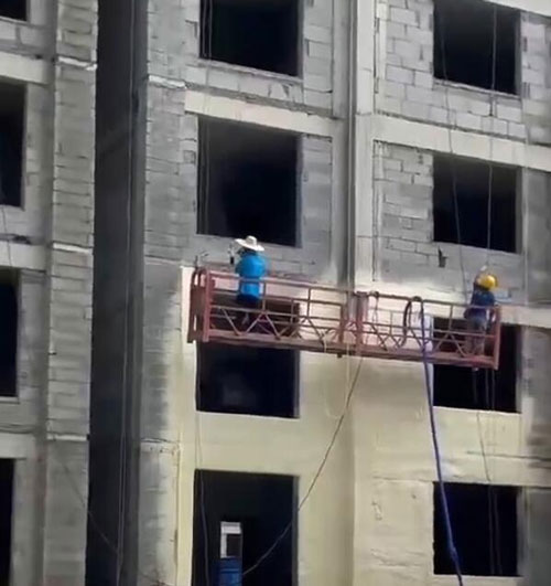 外墻保溫施工氣動聚氨酯噴涂機? 定制設備(圖2) 外墻保溫施工氣動聚氨酯噴涂案例